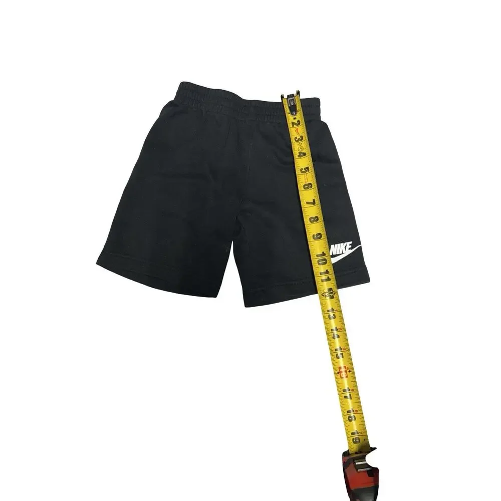 Nike Kids Black Fleece Sweat Shorts Logo Athletic Size S 4-5 Yearse